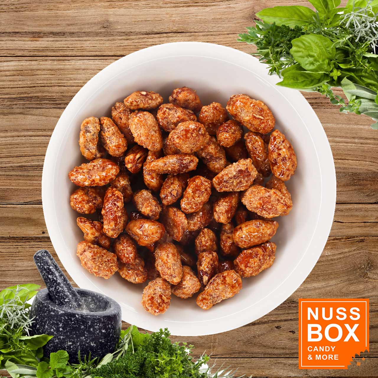 Gebrannte Mandeln mit italienischen Kräuter