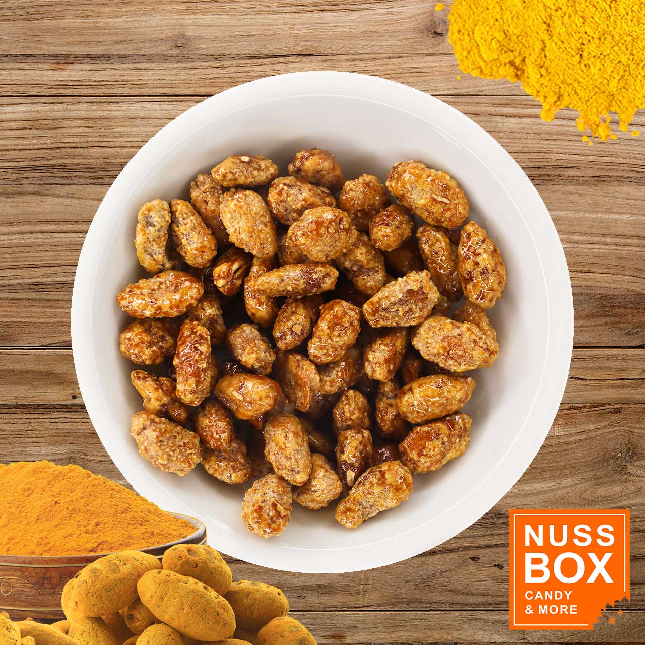 Gebrannte Mandeln mit Kurkuma