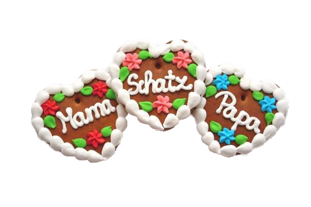 "Mama, Schatz oder Papa" – 50g Lebkuchenherz
