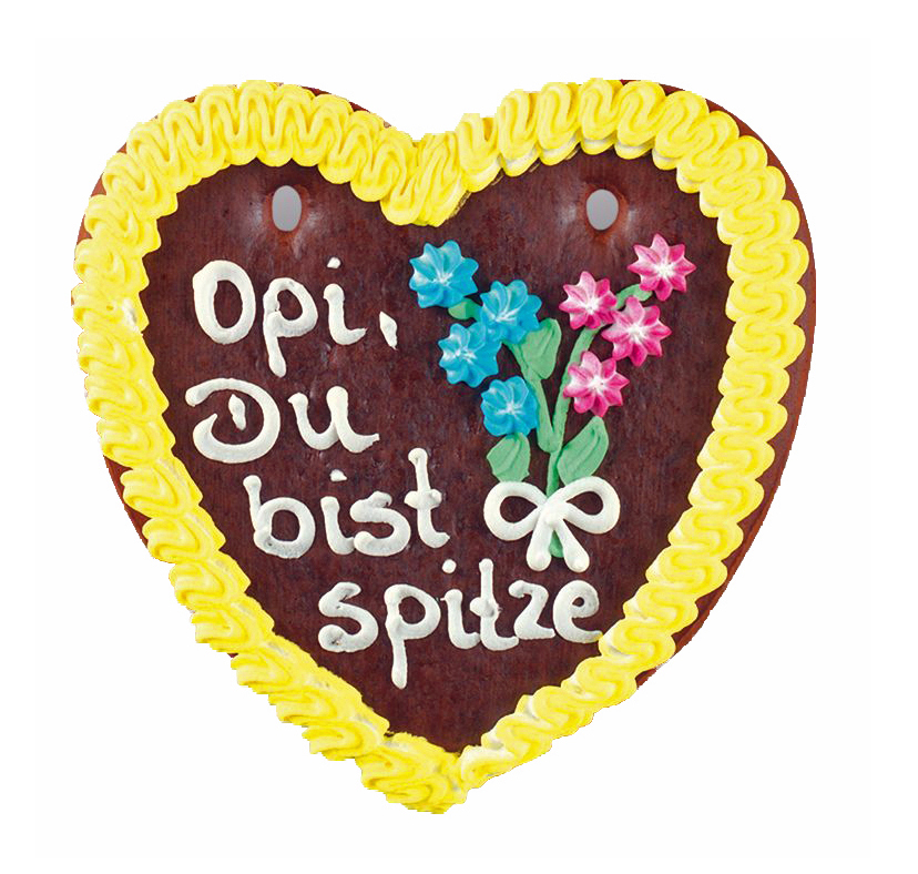 "Opi, Du bist spitze" – 200g Lebkuchenherz