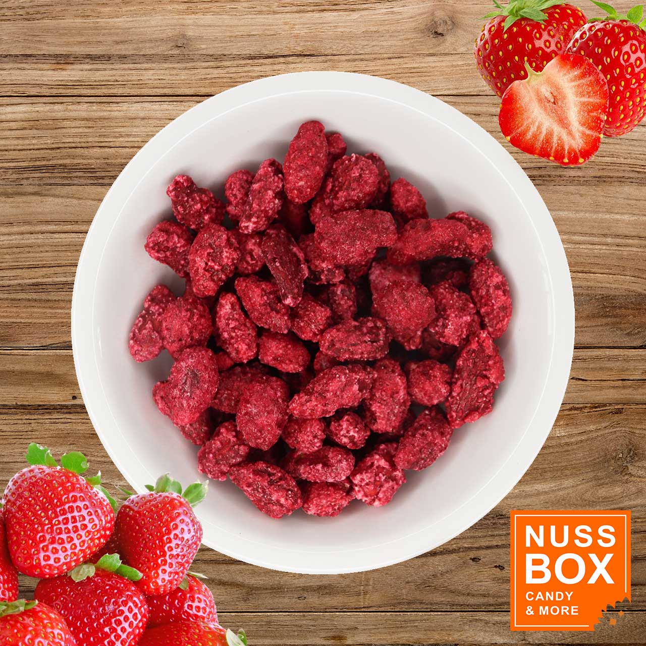 Gebrannte Mandeln mit Erdbeer