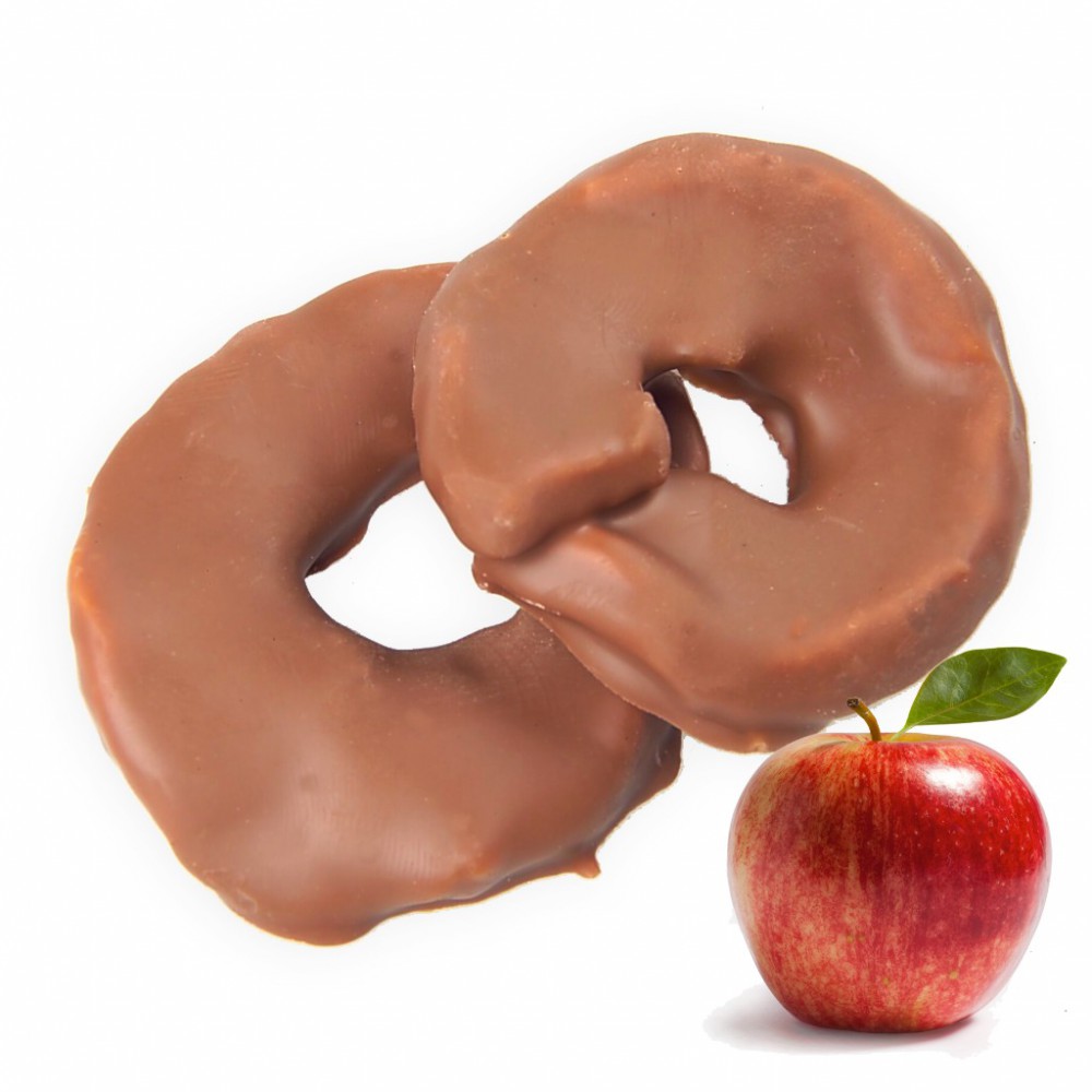 Schokolierte Apfelringe - Vollmilch